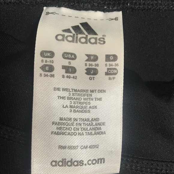 Adidas Black & lime cropped stripe legging active wear pants small - Picture 4 of 8